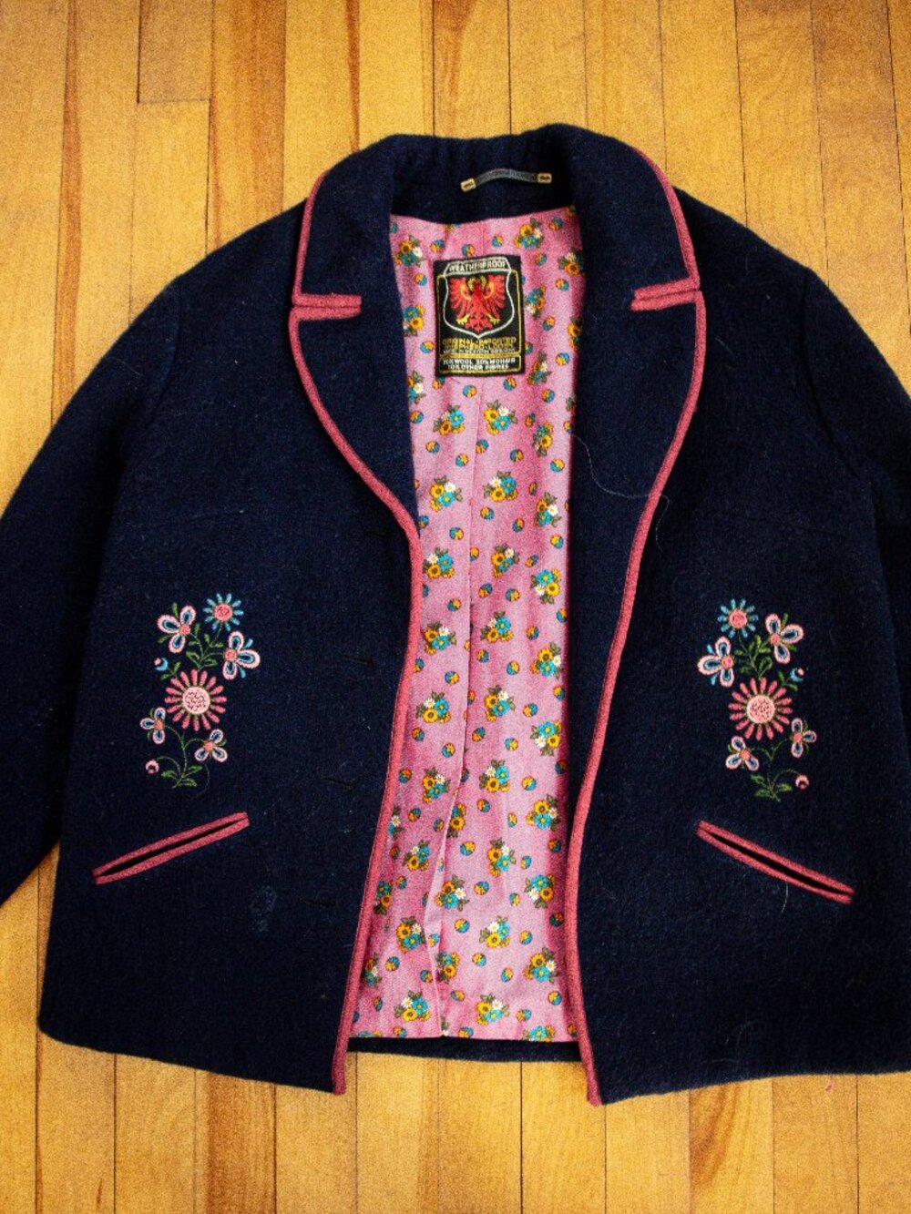 RARE- Vintage Shepherd-Loden Wool Jacket - West Germany - Embroidered